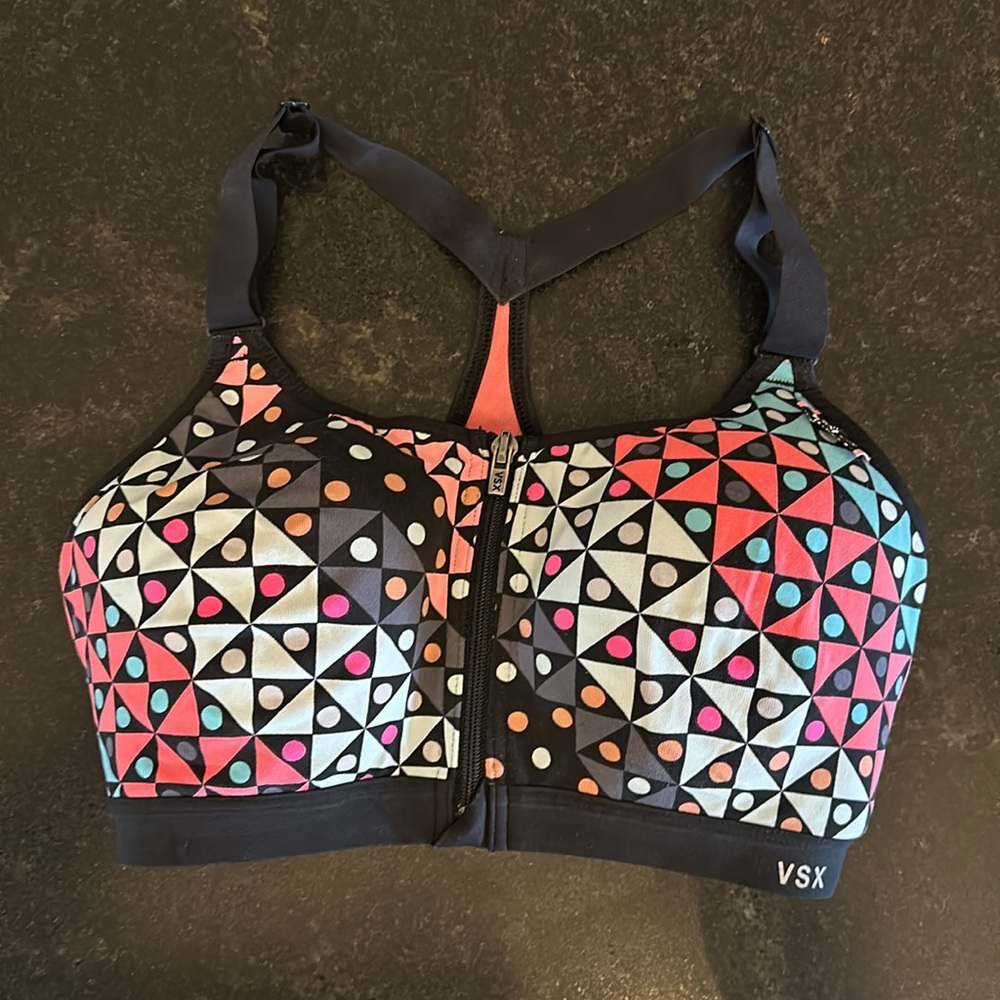 VICTORIA’S SECRET VSX Incredible SportBra Adjustable Flame/Blu — 32dd — Like NEW